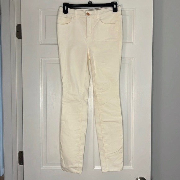 Loft High Waisted Skinny Cords Cream color Sz 25 - Picture 1 of 5
